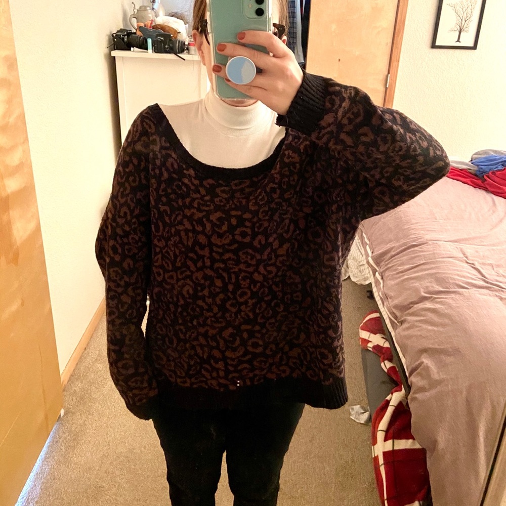 Leopard print Free People sweater